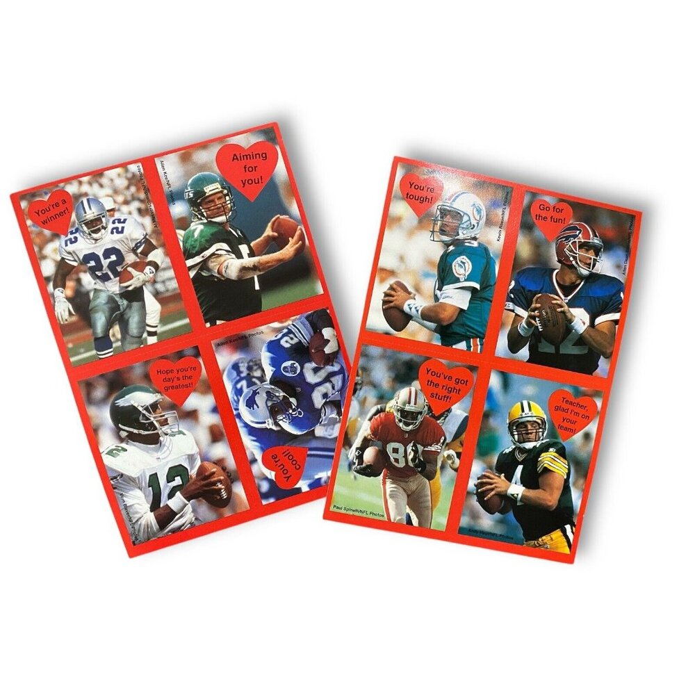 Vintage 1994-95 Cleo NFL Football Valentines Day Cards Lot Dolphins Cowboys